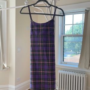 Plaid brandy tie dress